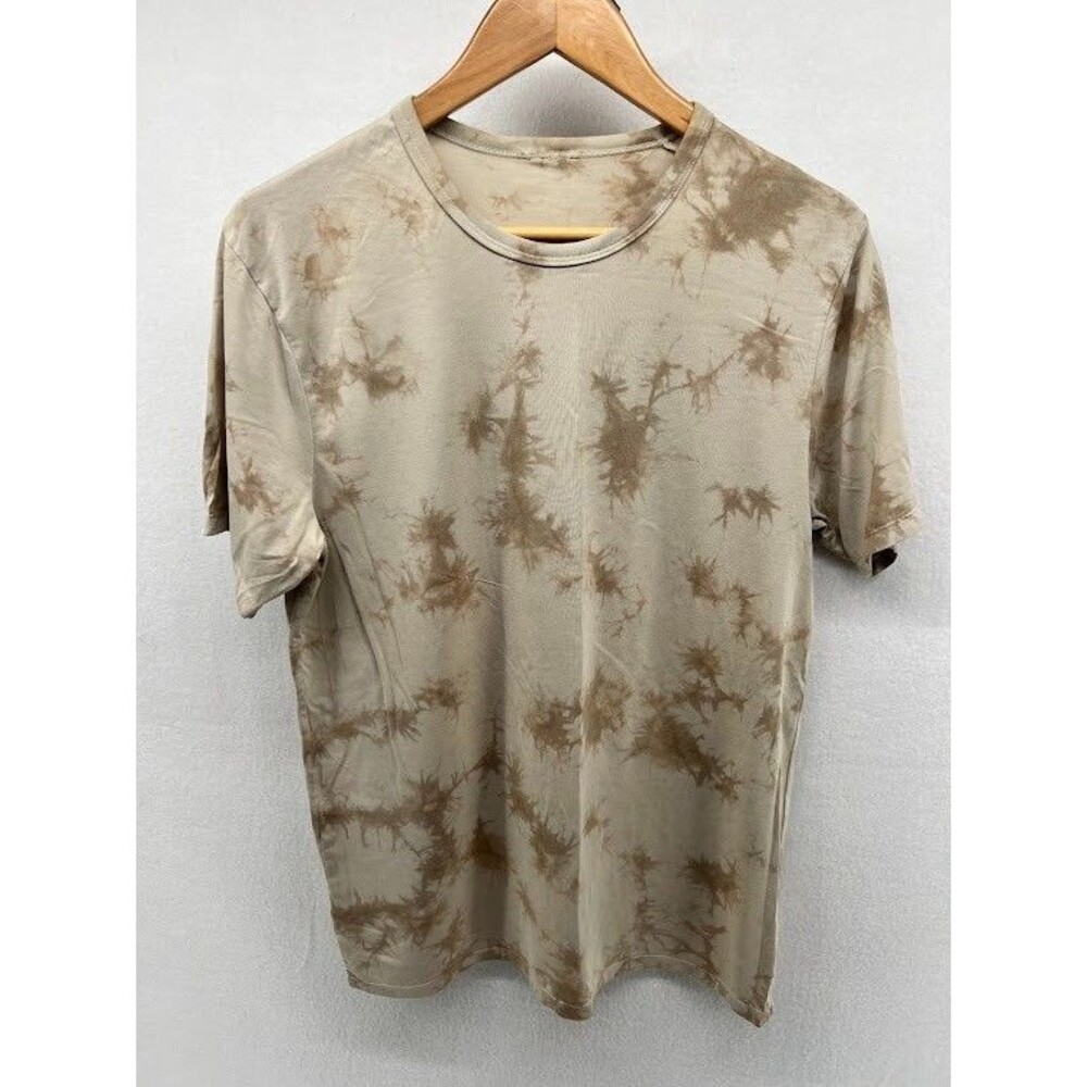 Lululemon The Fundamental T Shirt SZ Medium New Tide Shibori Tye Dye Brown